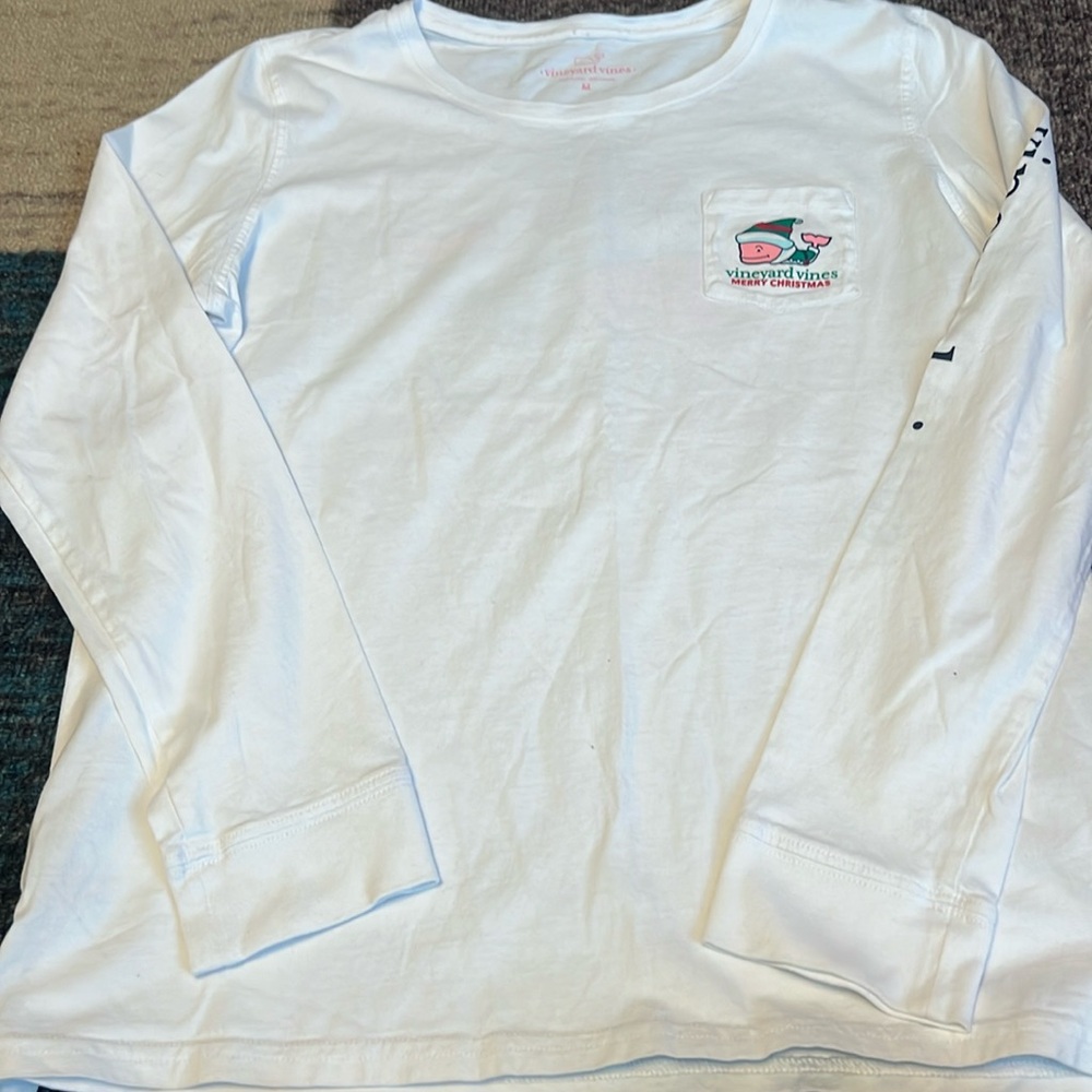 Vineyard Vines Merry Christmas Women’s Long sleeved t shirt   Size Medium